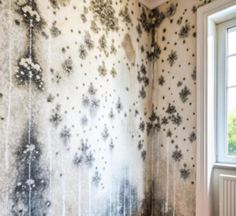 Severe mold growth in room corner